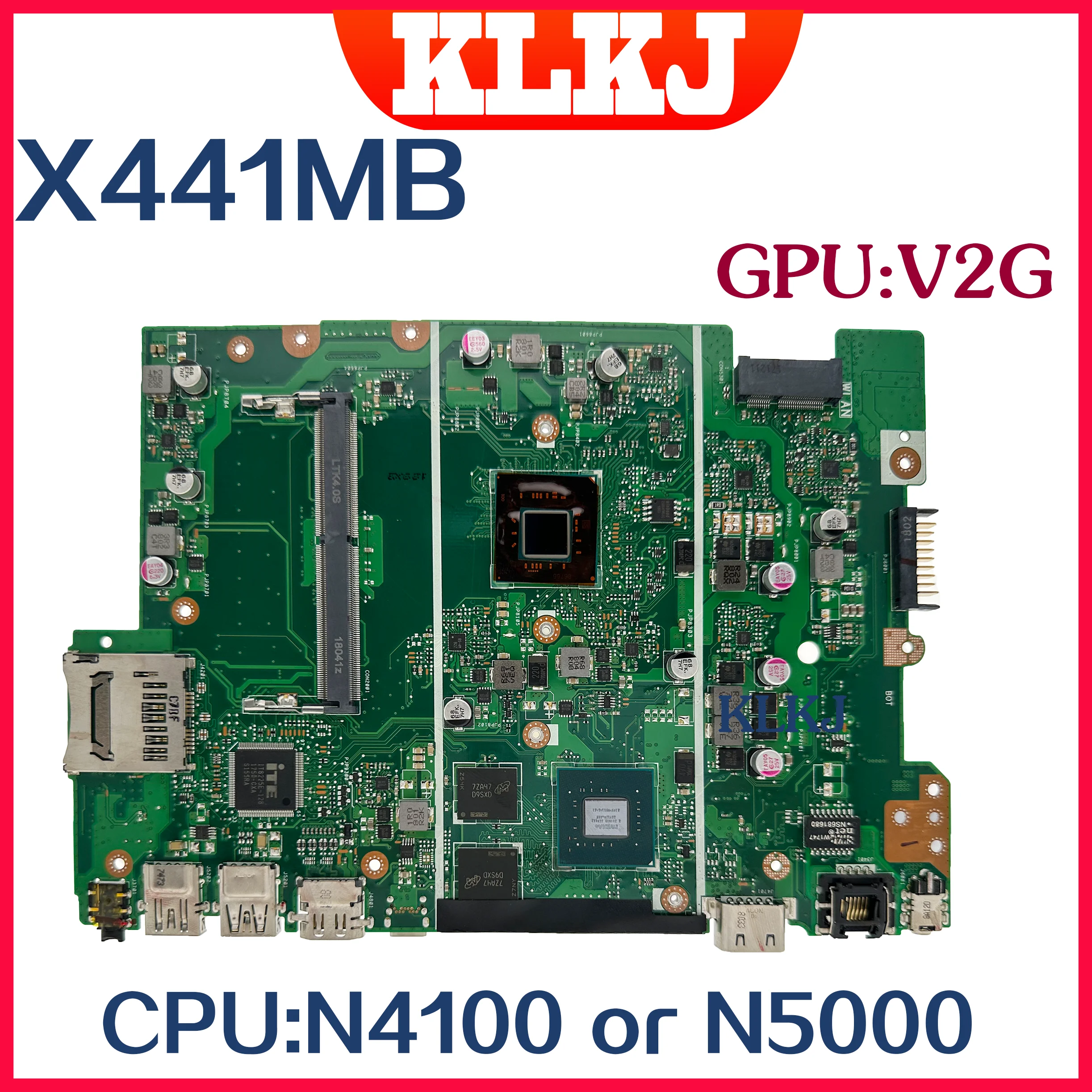 Материнская плата X441MB для ноутбука Asus X441M X441MA A441M стандартная с четырехъядерным процессором Intel Celeron N4100 N5000 CPU 100% тест