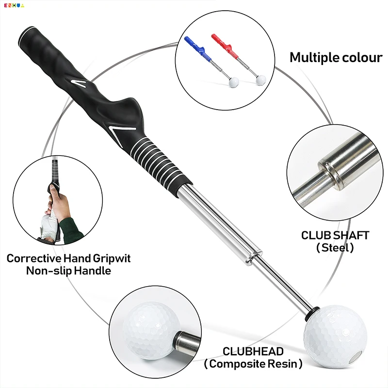 Palo de práctica de Swing de Golf, entrenador de Swing de Golf telescópico, Ayuda de entrenamiento maestro, Corrector de postura, práctica de ejercicio de Golf