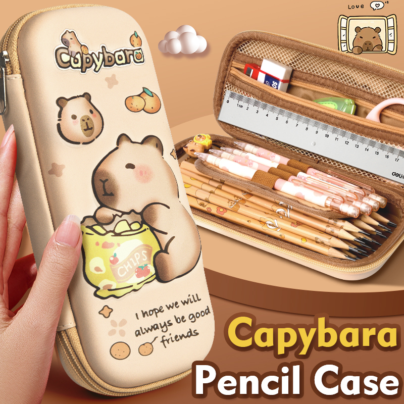 3D Eva Capibara Pencil Case Cartoon Cute Large Capacity Stationery Bag Pencil Case for Students School Supply Stationery bag