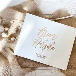 Customized Special Occasion Celebration Keepsake & Message Book - Rose Gold Text (White)