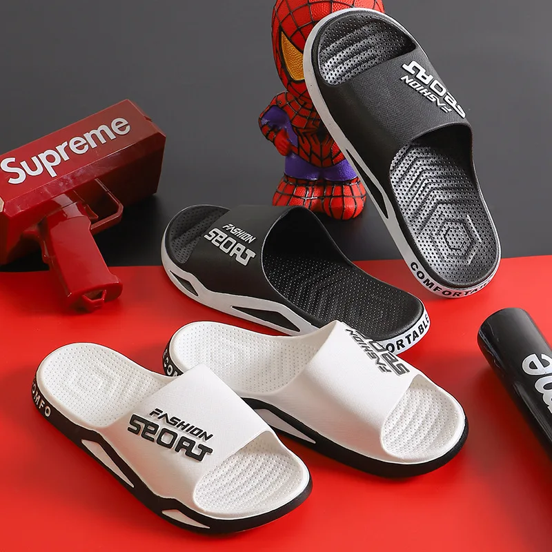 Flip Flops Cushioned Slippers Eva Slippers Summer Slippers House Shoes Summer Sandals Men's Slippers Can Be Worn Externally Summer Non-Skid Bathroom Sandals Trendy Bathroom Home Indoor Flip-flops Men