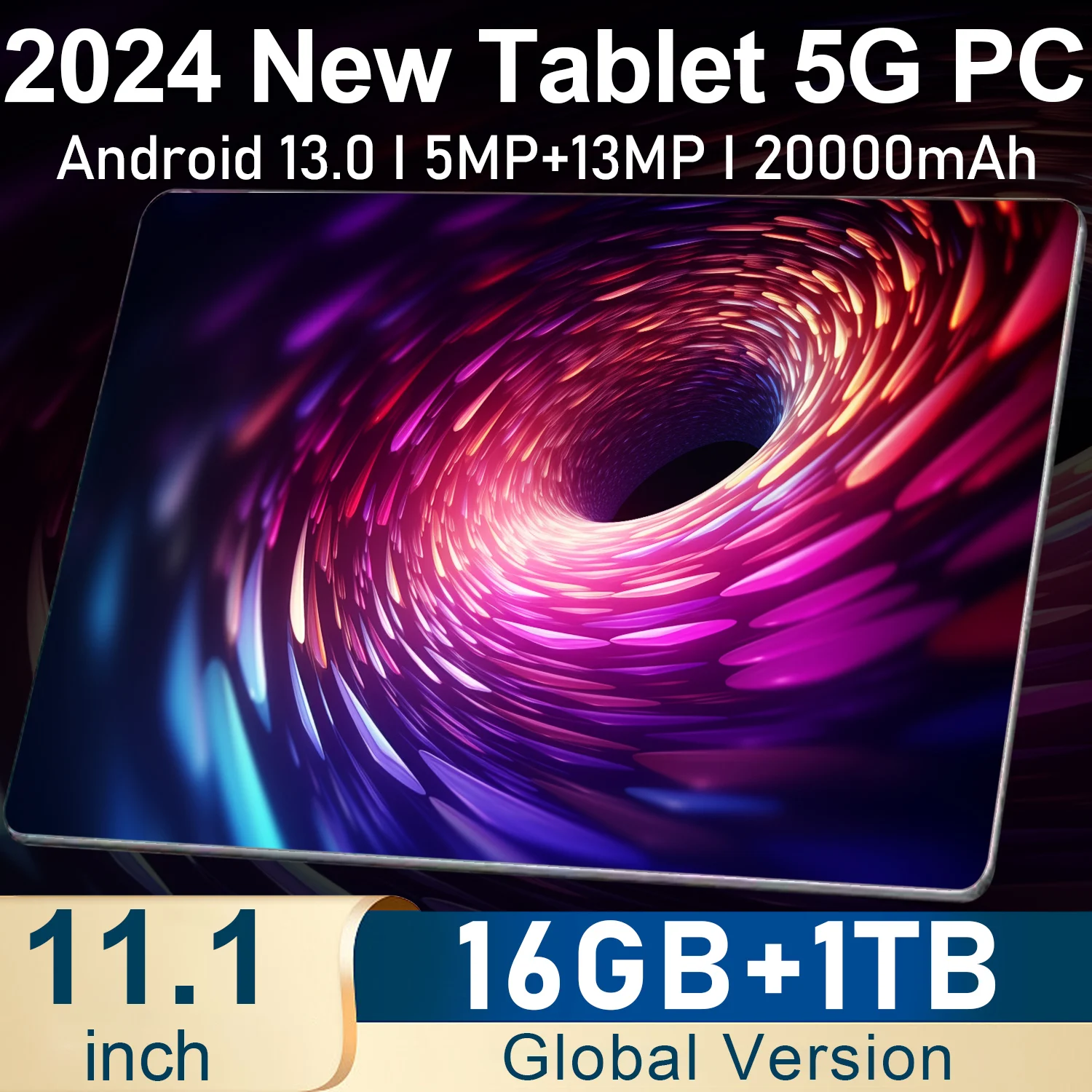 2024 Tablet Android 16Gb + 1Tb 20000 Mah Versione Globale Nuova Rete 11.1 Pollici 14 Core Android 13.0 Tablet Wifi
