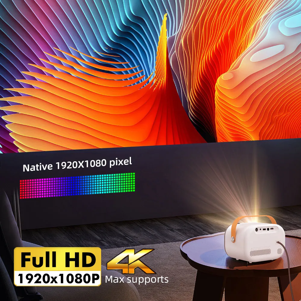 스마트 안드로이드 9.0, 와이파이 미니 LED 비디오, 홈 시어터, 스마트폰용 1080P 프로젝터, 휴대용 풀 HD, 1920*1080P, 4K LCD, 탑 K16