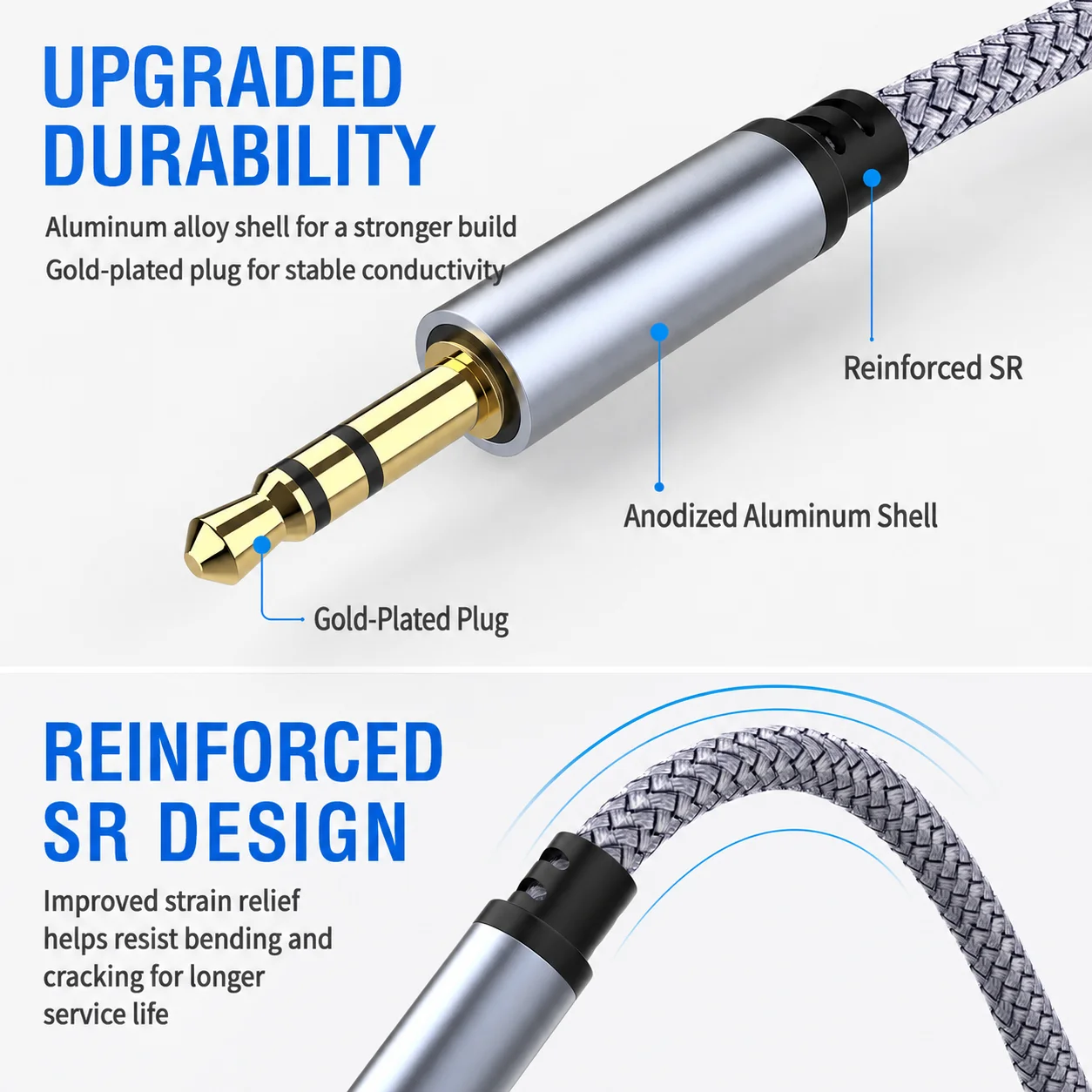 USB C to 3.5mm AUX Audio Cable, Premium Braided HiFi Sound Adapter