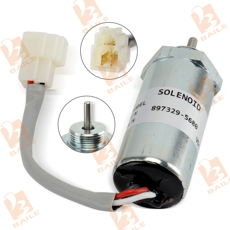 

897329-5680 12V Stop Solenoid for ISUZU 3LD1 3LD2 4LE1 Fuel Shutoff Solenoid 8973295680