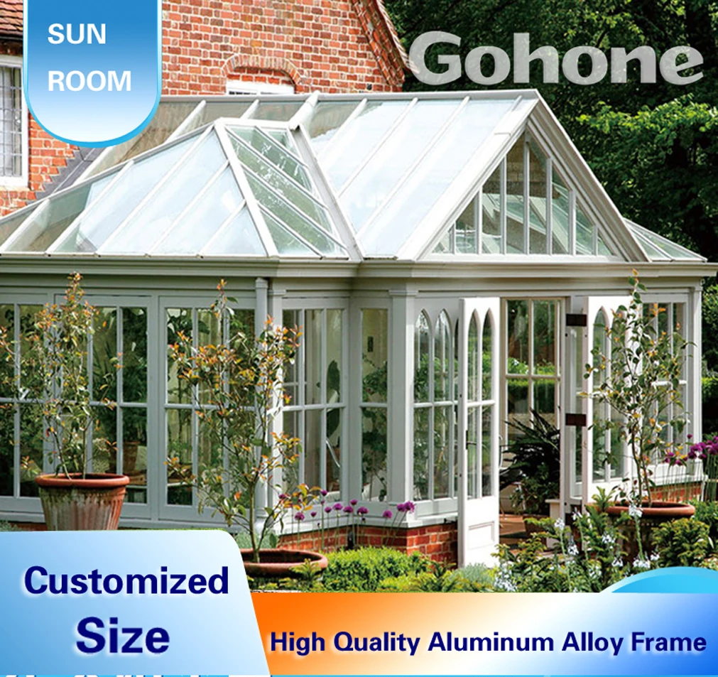 Mobile telescopic sun room intelligent electric folding broken bridge aluminum alloy doors and windows glass platform terrace