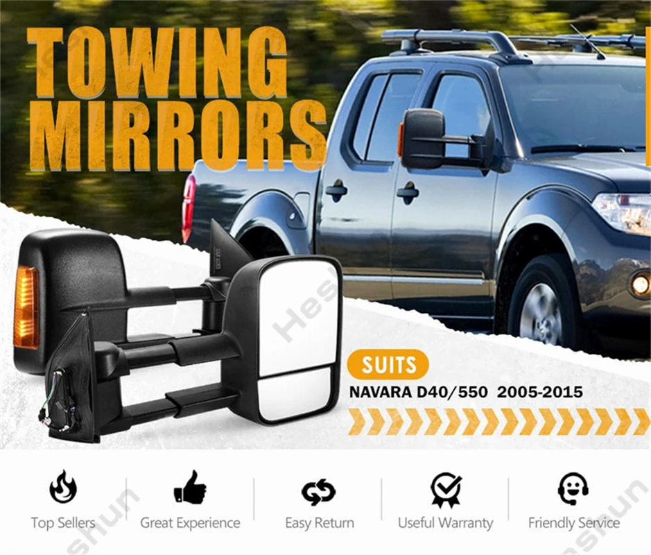 2 Pieces Towing Mirrors For Nissan D40 Navara 550 Frontier 2005 2015