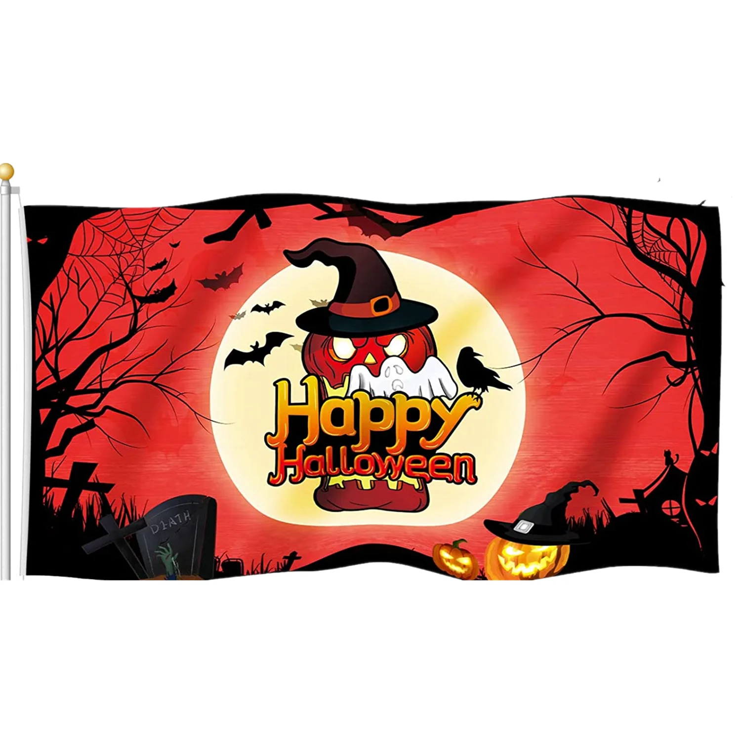 

Helloween Flag 100% Polyester 1 Layer 100% Bleeding Printing Afghan Flag Hanging Office Activity parade Festival Home Decoration