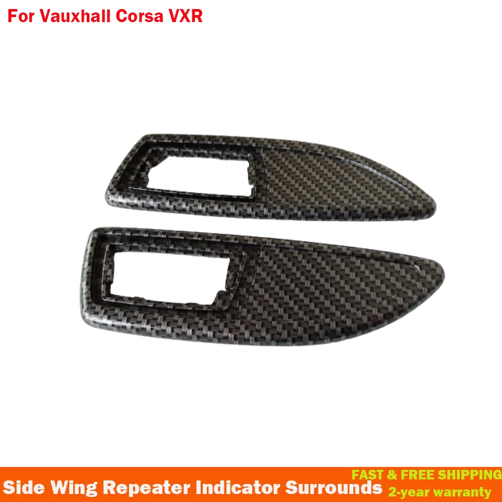 

For Vauxhall Corsa VXR D Range 2006+ Car Exterior Decoration Effect Side Wing Repeater Indicator Surrounds Carbon Fibre Stickers