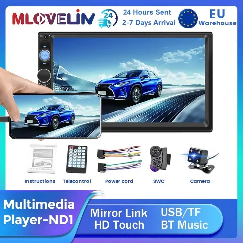 

Automotive Central Multimedia Universal Car MP5 Player Audio AUX TF FM Video Mirror Link Camera 2Din Car Stereo Radio AutoRadio