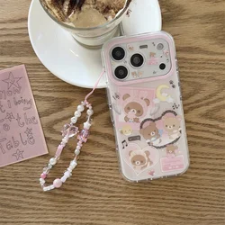 Kawaii Cartoon Rilakkuma Phone Case with Chain - Shockproof Protective Cover - iPhone 15 (JK761 - 2)