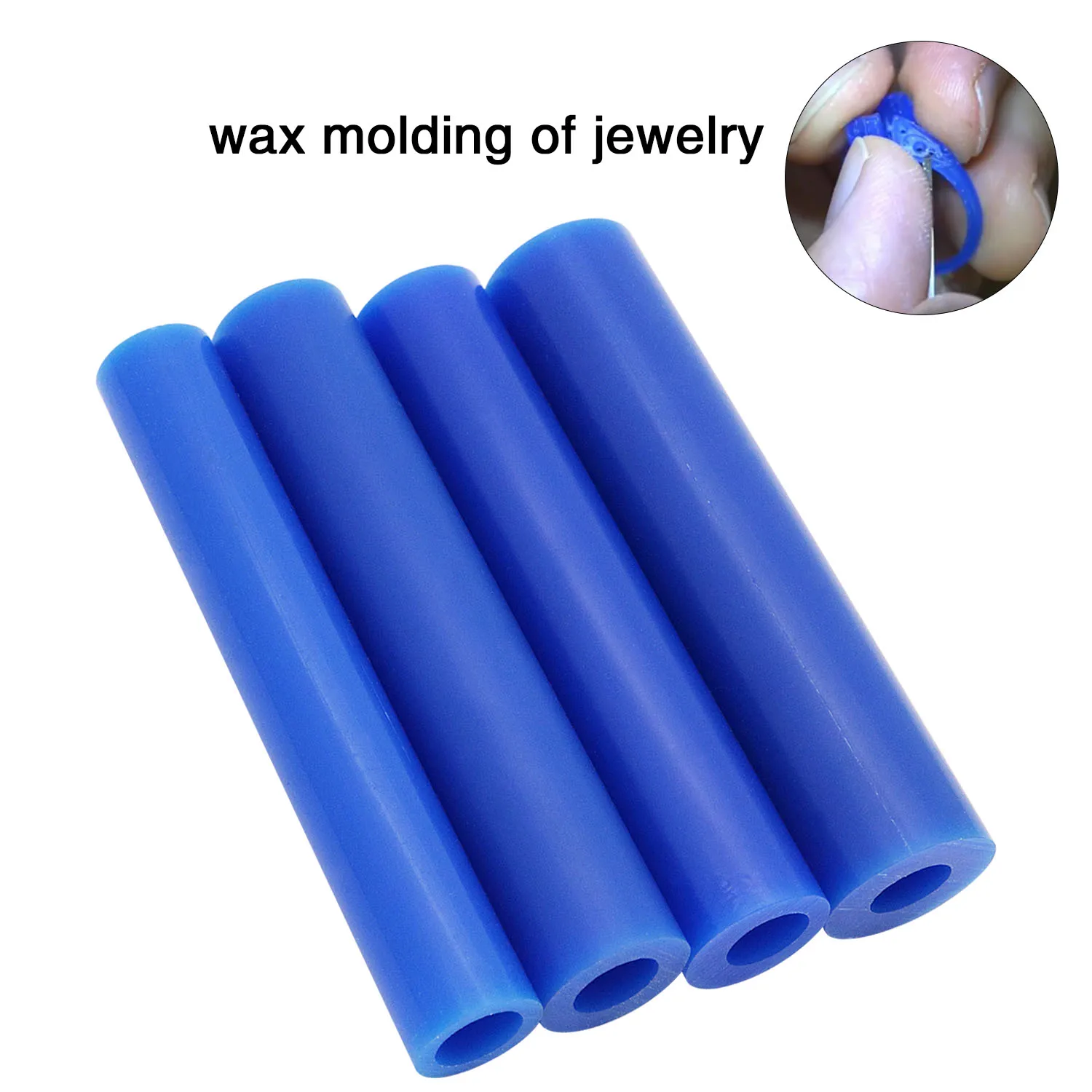 

Jewelry Ring Tool Blue Carving Wax Tube, Carving Wax Ring Tube For Making Rings Mold Round Wax Tube With Centred Carving Wax