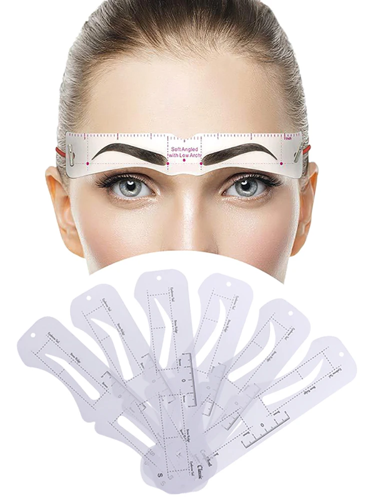 Eyebrow Stencil Tool 6 Style Fixable Reusable Stickers for Eye Brow Stamp Cosmetic