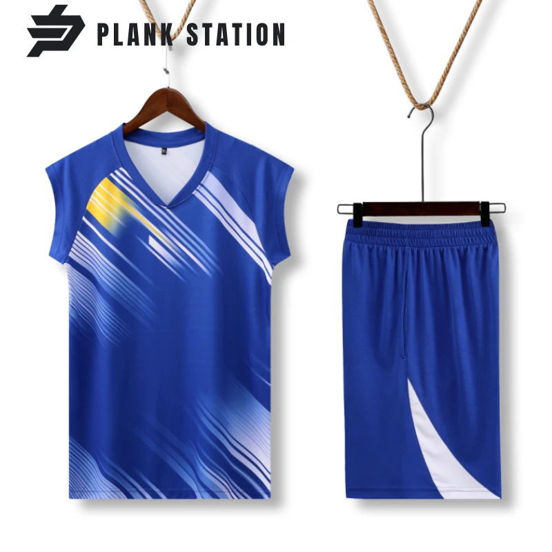 Volleyball Sleeveless Set Men Table Tennis Badminton Ping Pong Breathable Polyester Tank Top Uniform Training Sportwear