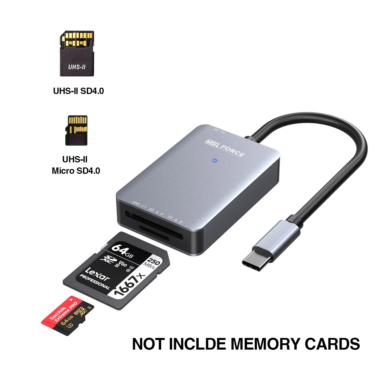 Leitor de Cartão de Memória de Alta Velocidade Uhs-ii Usb c sd 4.0 Sdxc Sdhc sd Mmc Micro Sdxc Micro Sdxc