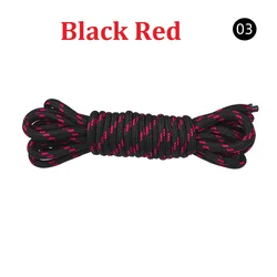 Floral Dot Polyester Round Shoelaces for Sports and Hiking Boots (3Black Red)