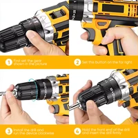 Perceuse à percussion sans fil 21V, tournevis électrique, marteau perforateur électrique, Mini perceuse à main sans fil, batterie Lithium-Ion, outils électriques 5