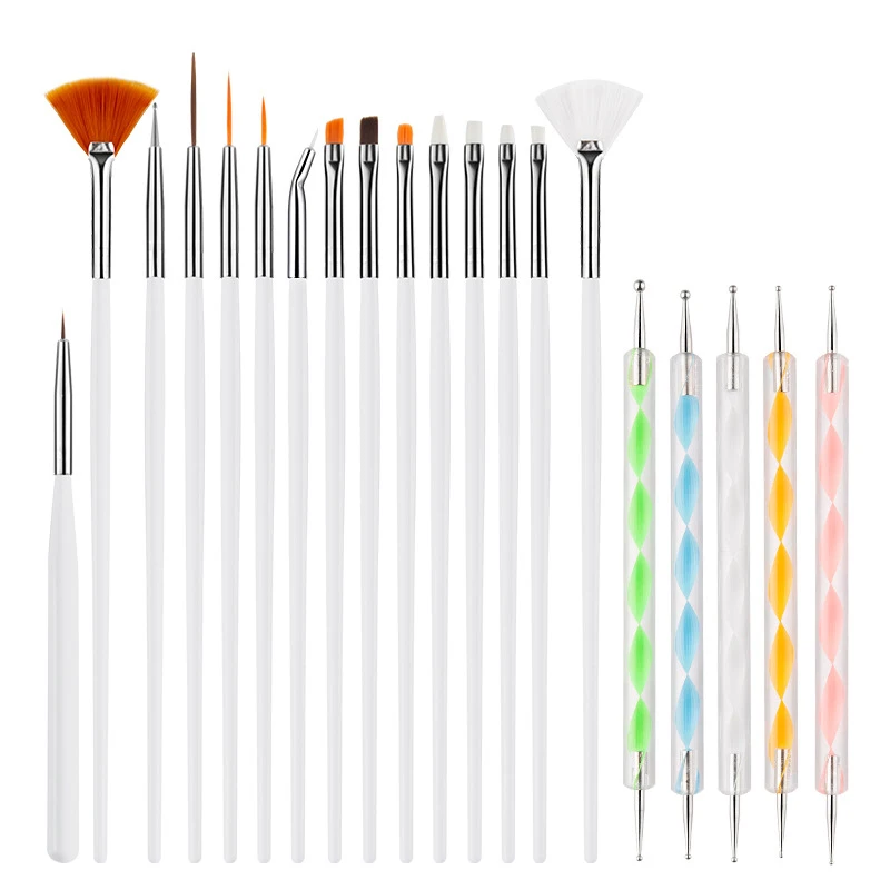 Nail Art Brush Set, Colorful Light Therapy Pen, Dual Tip Drill Pen, Nail Art Tools Pen, Precision Made 6