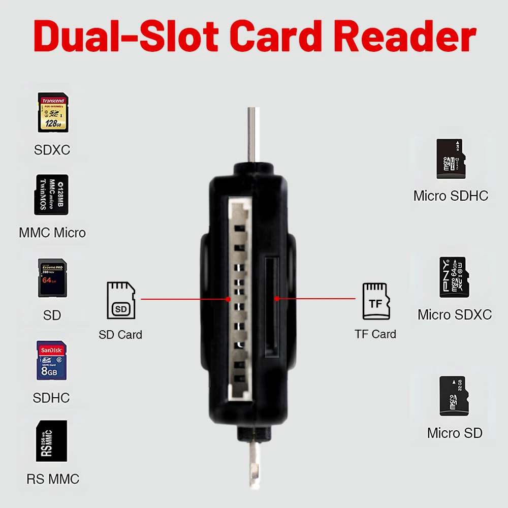 4 In1 Card Reader TF Card Memory Converter Multifunctional USB Adapter For iphone Micro SD CardCompatible With USB/Type C
