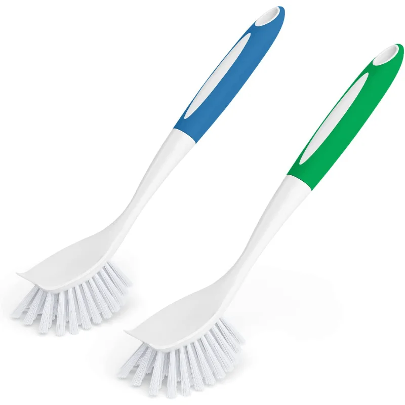 Dish Brush With Handle Kitchen Scrub Brushes For Cleaning Dish Scrubber With Stiff Bristles For Sink Pots Pans 1pc