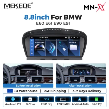 Reproductor Multimedia para coche MEKEDE Android 15, para BMW Serie 5 E60 E61 E63 E64 Serie 3 E90 E91 E92 E93 CCC CIC 4G WIFI DSP, Carplay inalámbrico, Radio Android, navegación GPS 1