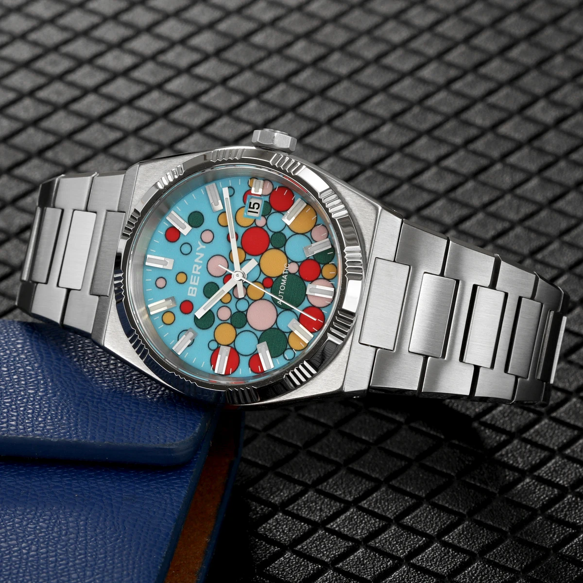 BERNY Automatische mechanische Herrenuhren Super Luminous Kalender PT5000 Luxus Herrenuhr Saphir 5ATM Edelstahl Business – Detail 20