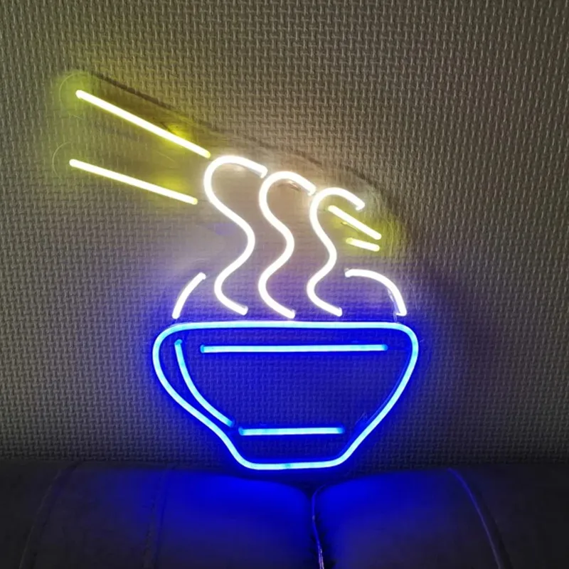 Custom Ramen Noodles Neon Sign Led Flex Acrylic Neon Sign Light Wall Hanging for Home Room Kitchen Restaurant Sale Shop Decor ineonlife neon sign led light chili tomato eggplant carrot acrylic wall bar party office room bedroom kitchen vegetable decorate