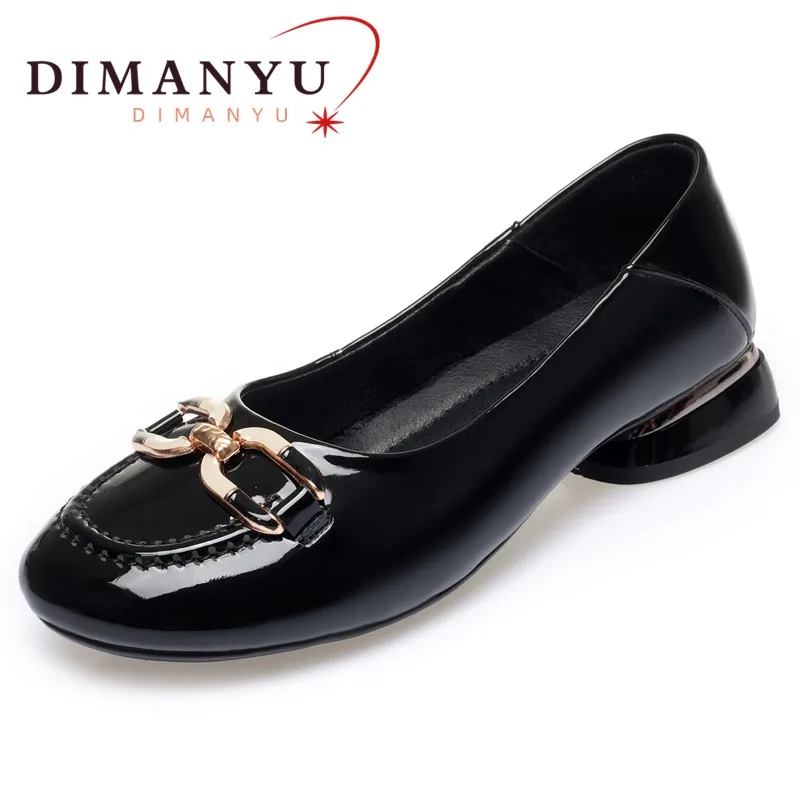 

DIMANYU Spring Shoes Women Large Size 41 42 43 Shallow Mouth Women Shoes Middle-aged Patent Leather Women Shoes