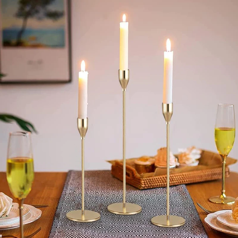 Metal Candle Holders European style Candlestick Fashion Wedding Table Candle Stand Exquisite Candlestick Christmas Table 3Pcs/Set candle holders