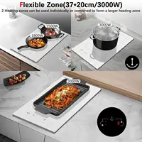 Индукционная варочная панель Cooksir, 2 конфорки с вилкой, встроенная, 3500 Вт, гибкая зона, управление направляющими, 9 уровней мощности, предохранительный замок — изображение 3