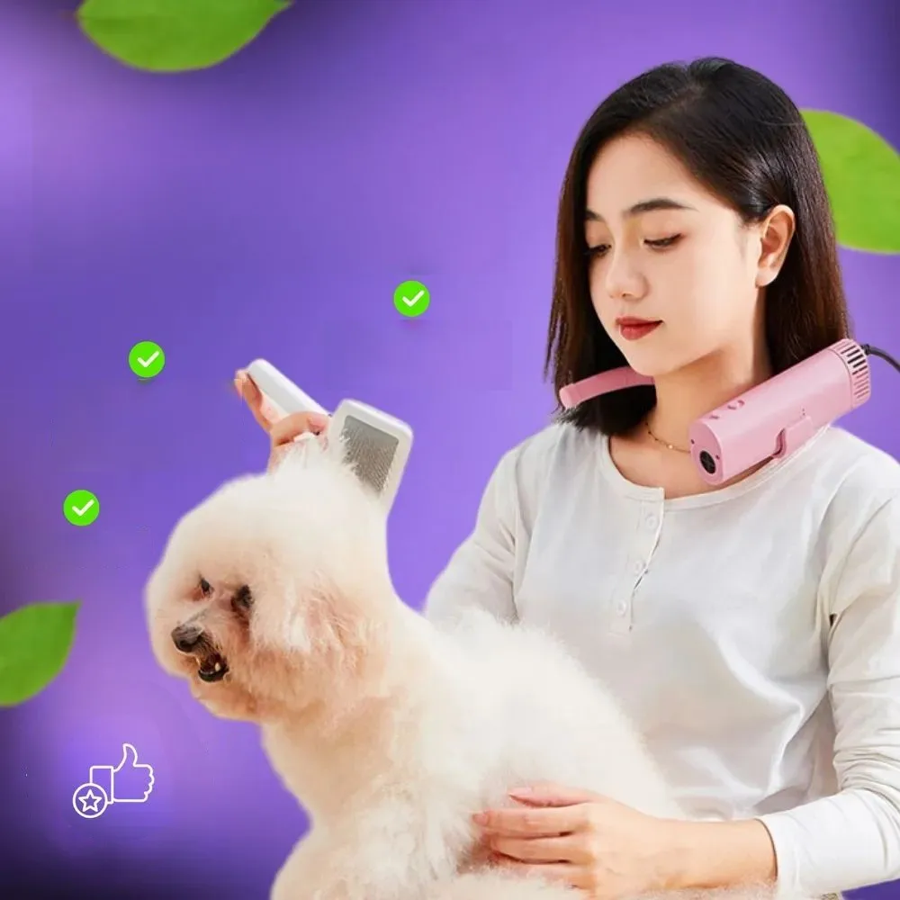 Professional Pet Hair Dryer Neck Hanging Hair Dryer For Neck Pet Drying Efficient High-Power Compressor Mini Silent for pet hair dryer