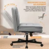 Criss Cross Chair with Wheels, PU Office Chair with Large Seat, Back Support & Adjustable Height for Home Use 4