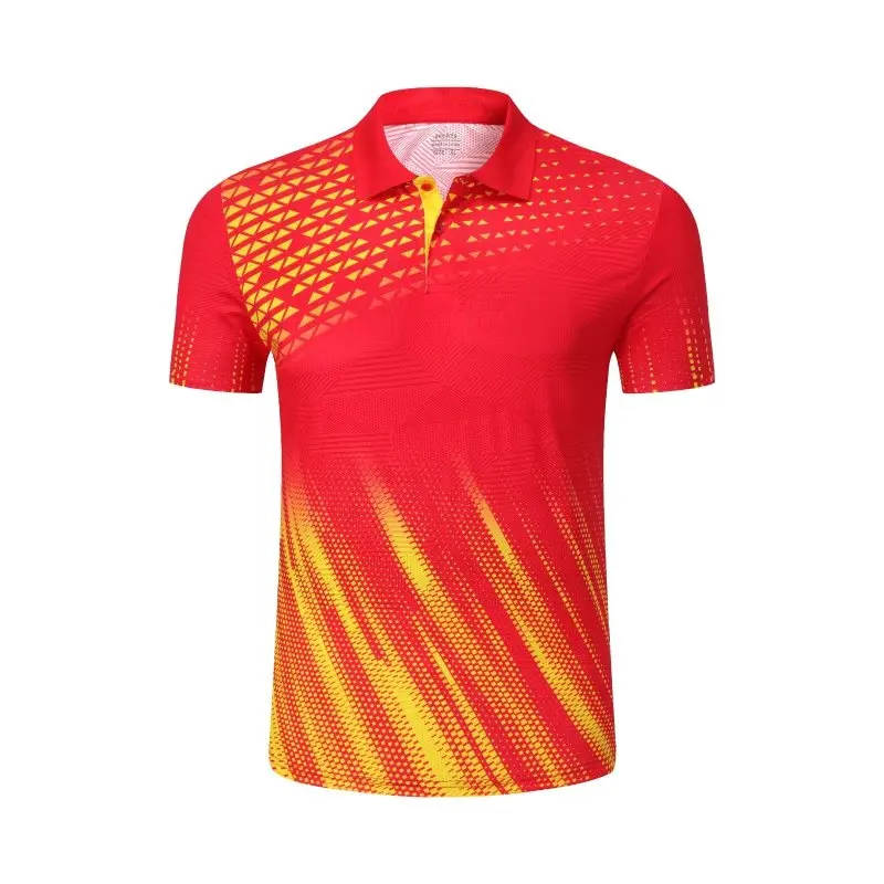 Polo Badminton Shirt Men Women Short Sleeve Golf Ping Pong Polyester Shirt For Family Summer Badminton Volleyball Jersey