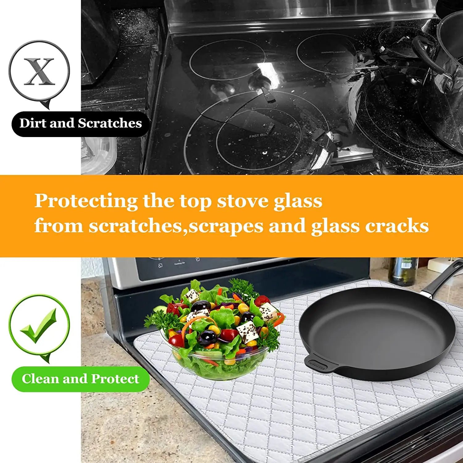 ceramic glass stove top cover