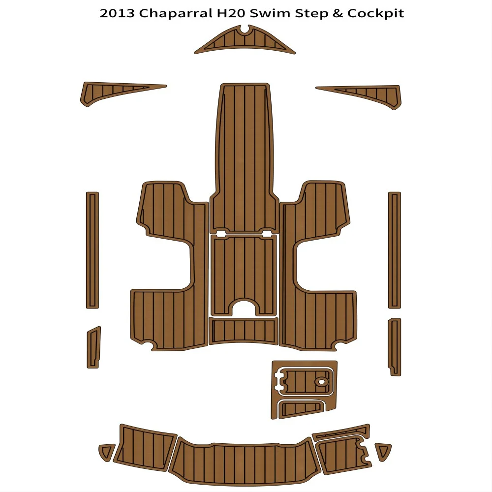 Boat Eva Faux Teak Decking Compatibile Con 2013 Chaparral H20 Swim Step Cockpit Pad Boat Eva Faux Teak Deck Floor Pad Mat