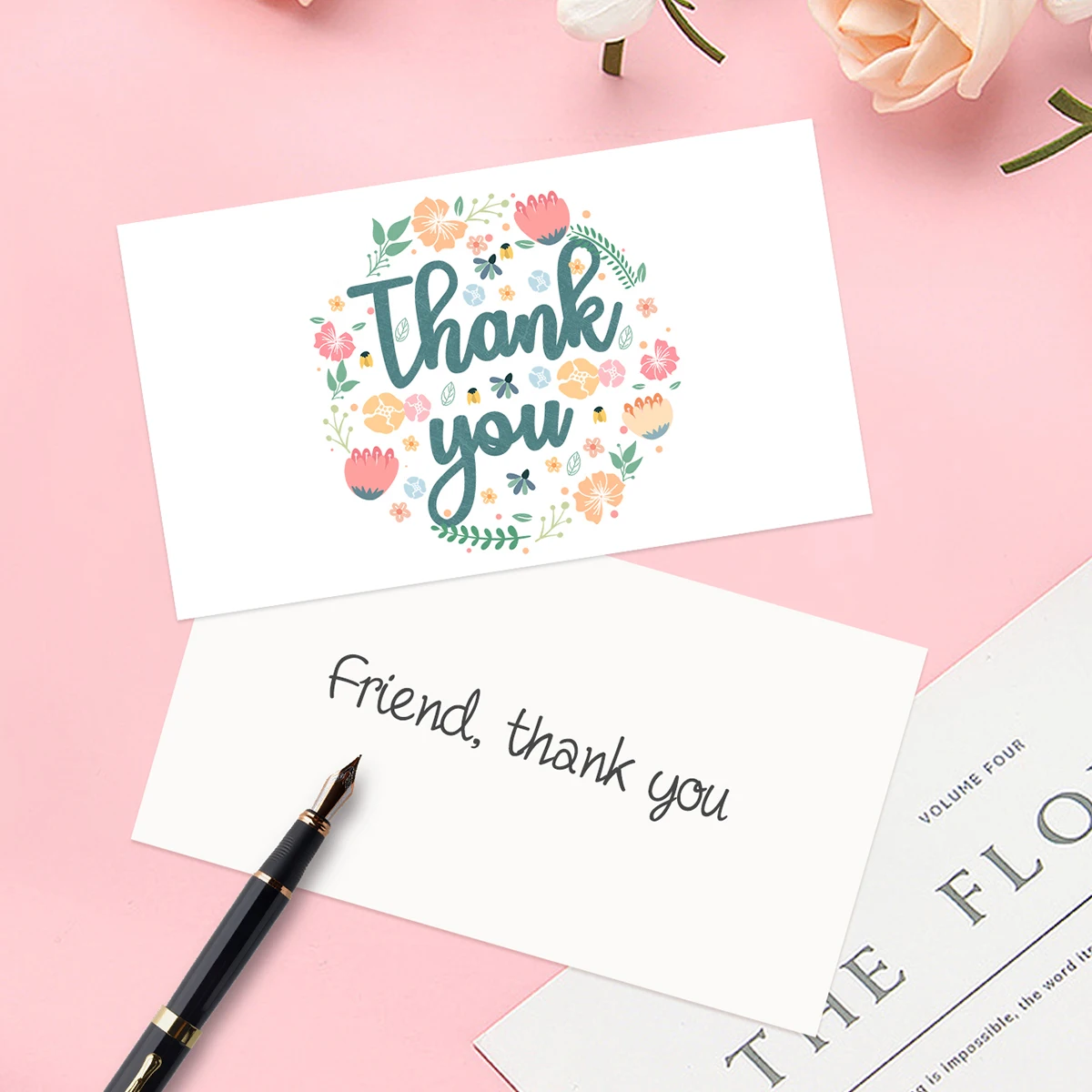 50Pcs Thank-you Cards, Thank You Note Cards Graduates Teachers Colleagues And Employees and Baby Showers Business Thank You card