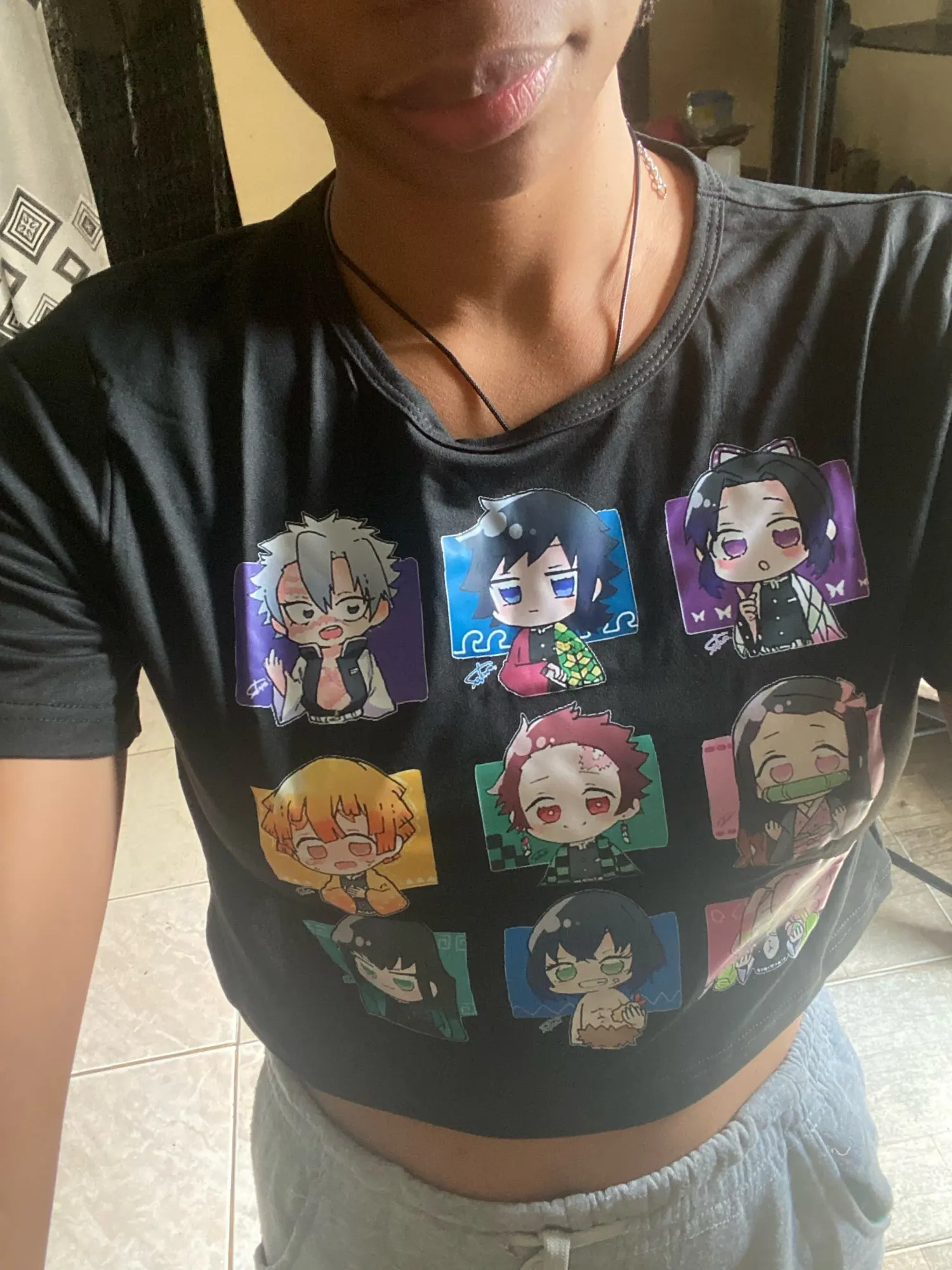 90s Manga Style Demon Slayer Crop Top - Kimetsu No Yaiba photo review