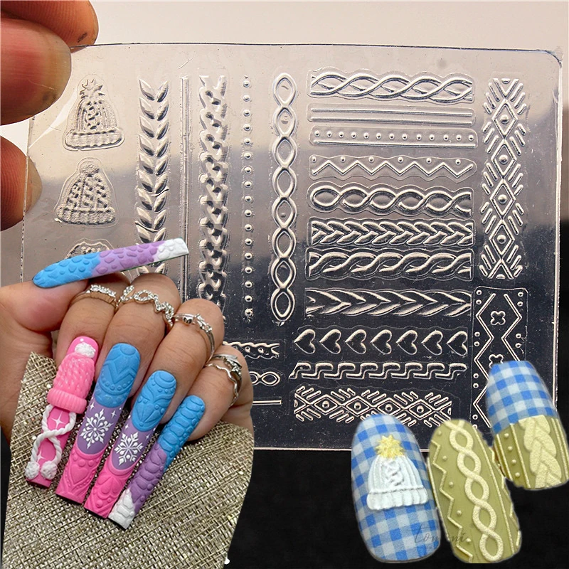Butterfly Sweater Snowflake 3D Acrylic Mold Photo Frame Silicone Nail Art Nails DIY Nail Art Templates Nails Mold