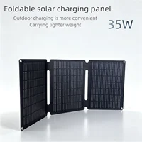 Chargeur solaire JINGYANG PV 35W avec ports USB-A et USB-C, chargeur solaire portable pliable à 24% d'efficacité, compatible avec les téléphones portables, les batteries externes, chargeur solaire pour sac à dos. 3