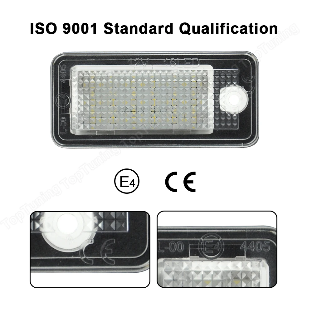 For Audi A3 8P License Plate Lamp Audi A4 B6 B7 A6 C6 RS6 S6 C6 S5 Cabrio Q7  A8 S8 RS4 Avant Error Free Number Plate Light