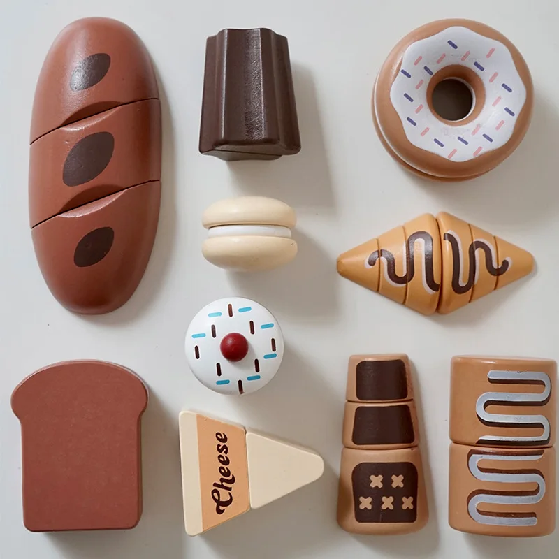 Cutting Pretend Kitchen Toys Wooden Food Accessories Set For Kids Educational Cognition