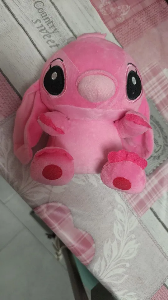 18cm Original de peluche Stitch bebé película dibujos animados modelo muñeca niños figuras de acción juguetes de peluche regalos colgantes photo review