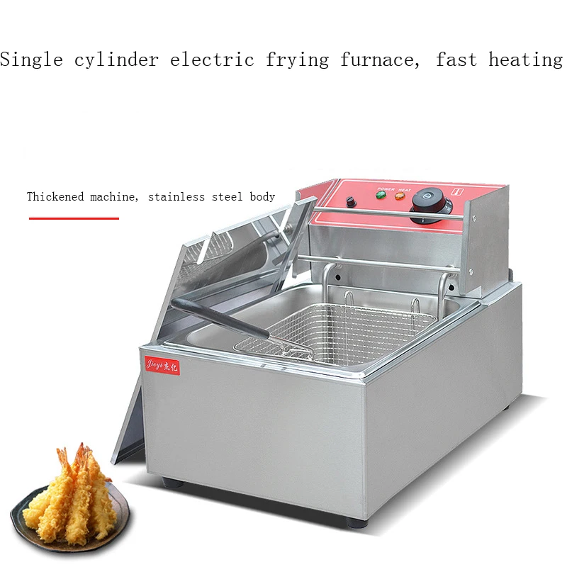 Single Cylinder Fryer Commercial Electric Fryer Deep for Fried Chicken Legs French Fries Chips Deep-fried Dough Stick