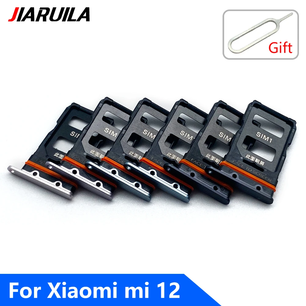 

10 Pcs SIM SD Card Trays For Xiaomi Mi 12 SIM Chip Card Slot Holder Drawer Part