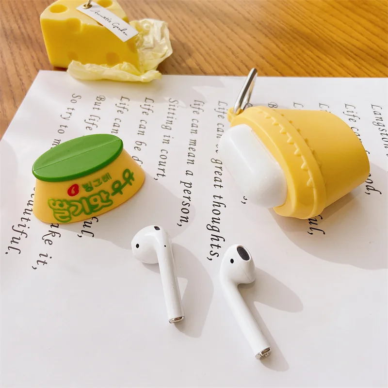 Мягкий силиконовый чехол для наушников Airpods 1, 2, с 3d-изображением ...
