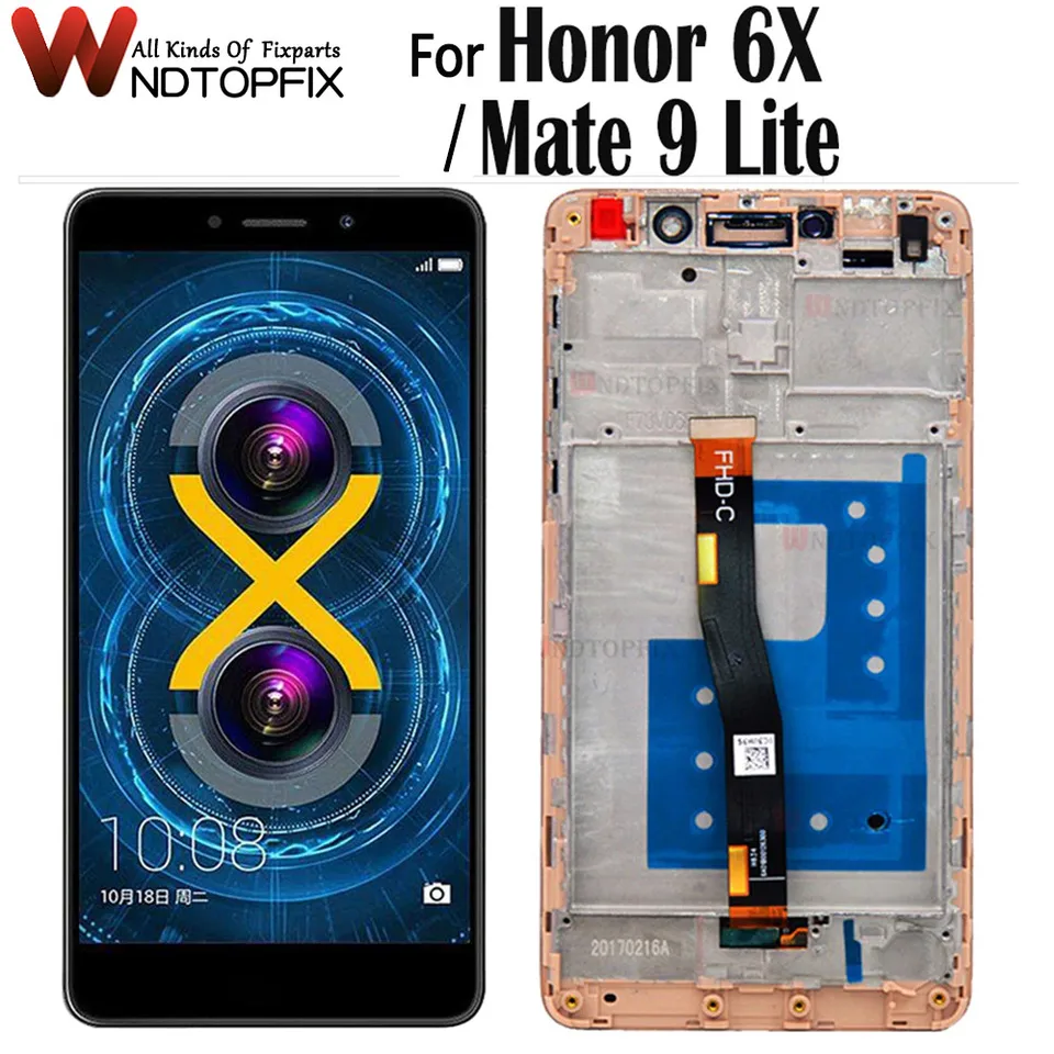 Ecran LCD + Vitre Tactile Neuf Pour Honor 6X / Huawei Gr5 2017 / Huawei Mate 9 Lite (couleur Blanc)