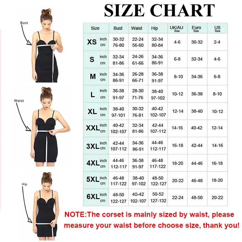 Plus Size Bustier Corsets Gothic Lace Up Binders and Shapers Overbust Body Shapewear Women Sexy Slimming Waist Trainer Boned 6XL