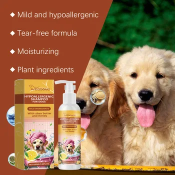Yegbong 100ml Pet Shampoo Dog Shampoo Hypoallergenic Bath Wash Hair Soften Itchy Skin Relief Nourish Fur Cleansing Dog Shampoo 3