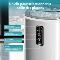 Petite machine à glaçons noire, 9 dés/6 Min, 12kg/24H, 2 tailles, autonettoyante et Portable pour la cuisine/maison 4
