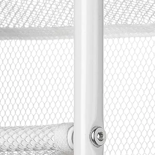 White over-the-door shoe organizer. Holds 36 pairs, metal and mesh design. Space-saving and durable. 5